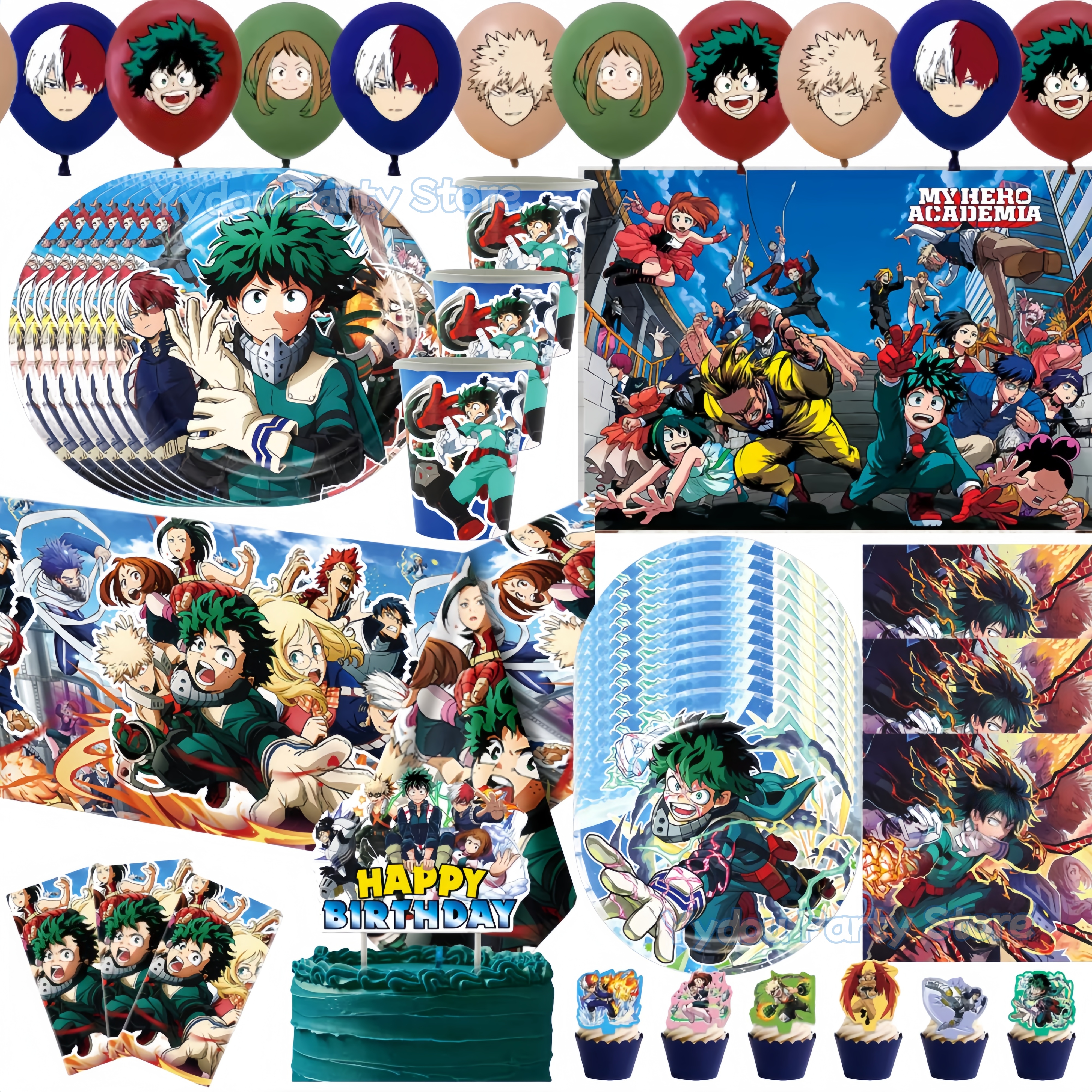Baby Clothing Event - Hero Academiaed Birthday Party Decoration Tableware