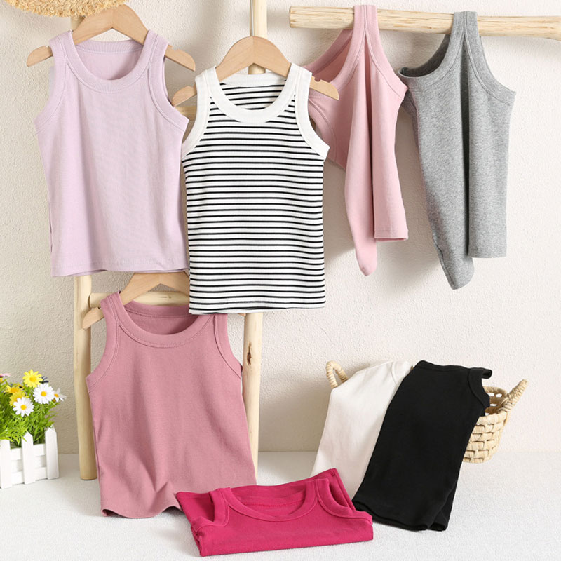 Baby Clothing Deals - Kids Sleeveless T-shirts Candy Color Summer