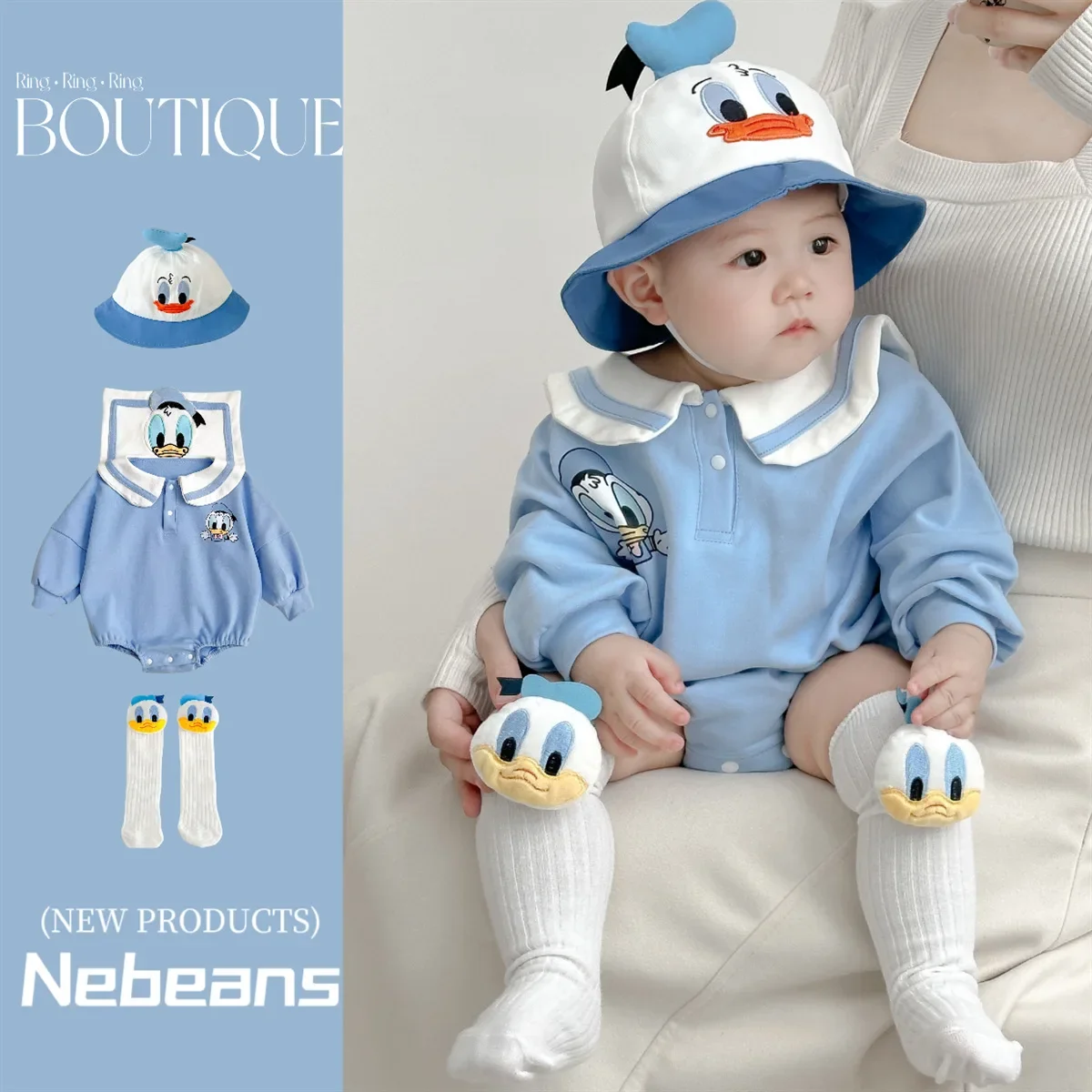 Baby Clothing Deals - Spring Newborn Baby Rompers Sock Hat