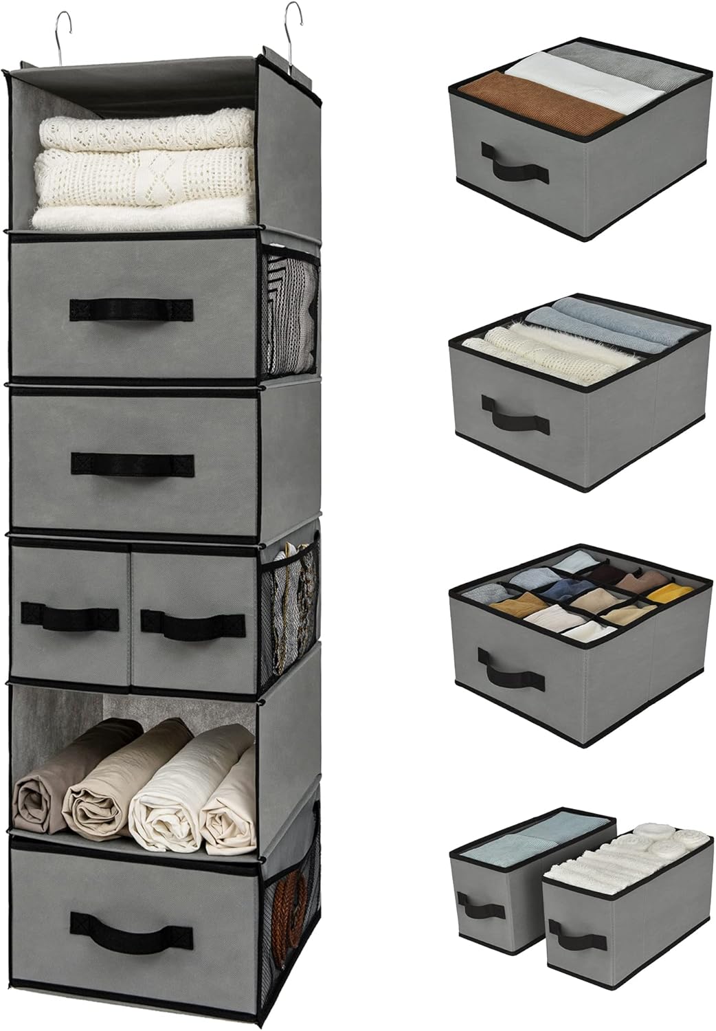 Baby Clothing Images - 6-Shelf Hanging Closet Organizer with 5