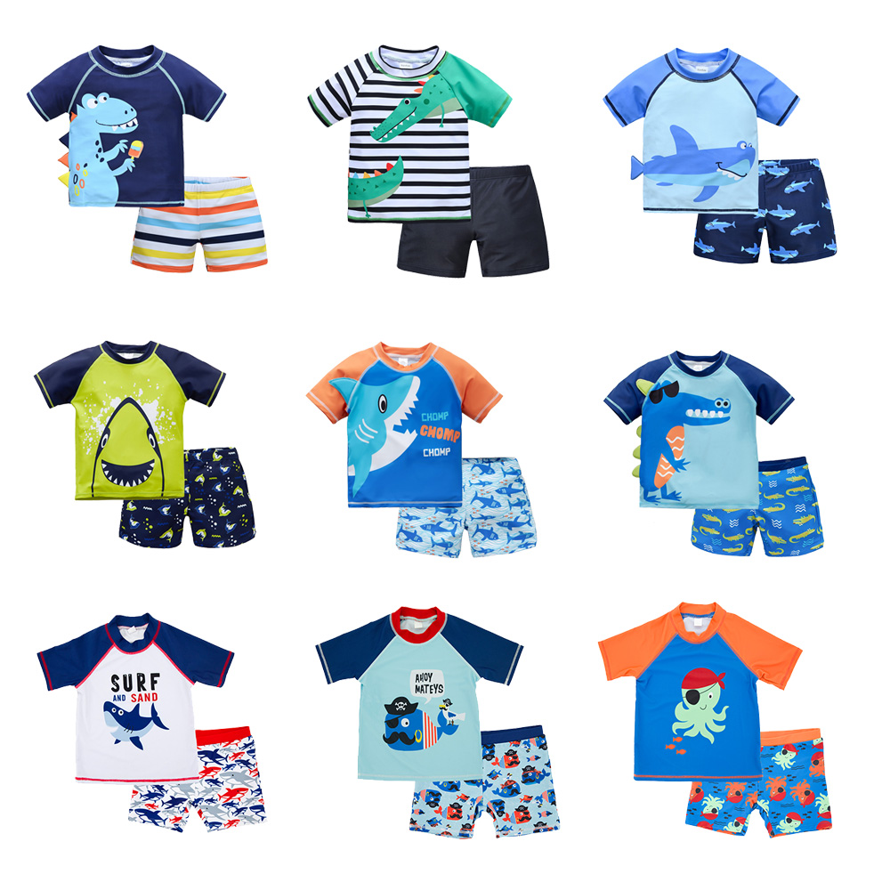 Baby Swimwear Uv - 2 Pieces Boys Swimwear Summer Cartoon
