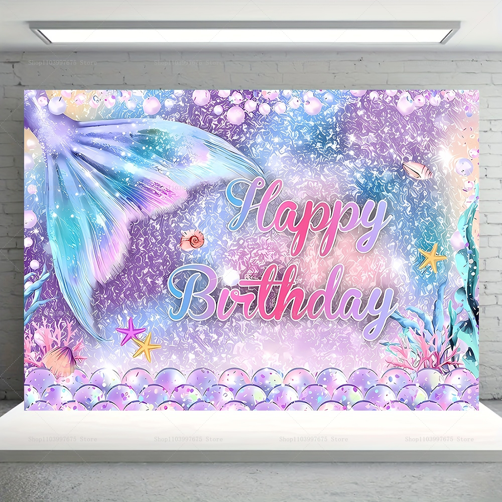 Mermaid Party Backdrops Childr - Baby Clothing Event reseña y precio