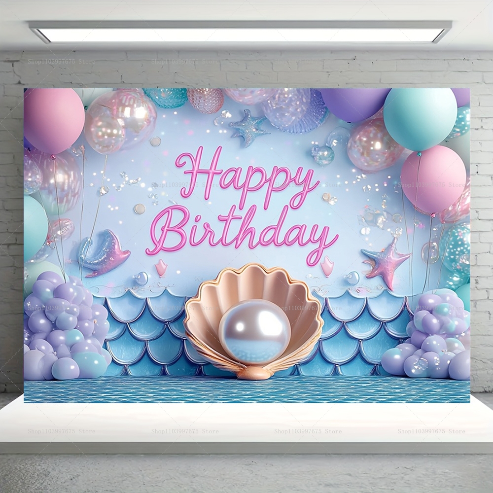 Mermaid Party Backdrops Childr - Baby Clothing Event reseña y precio