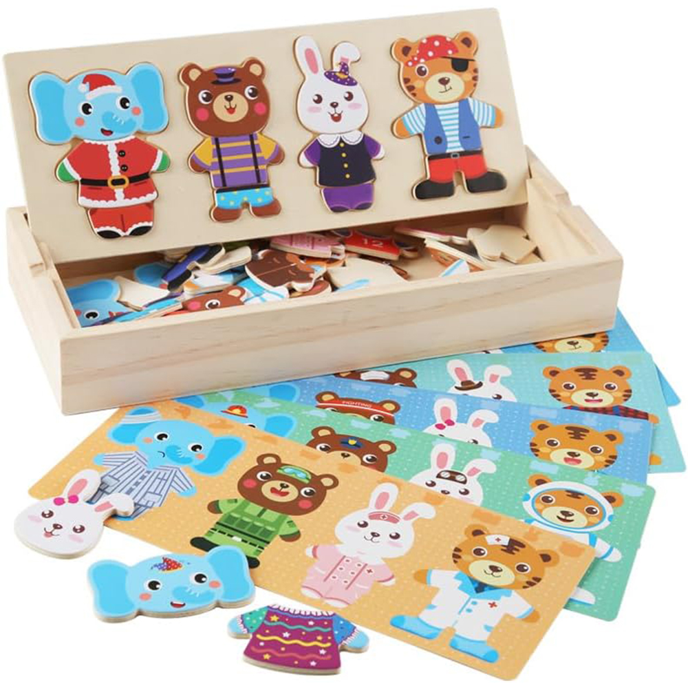 Wooden Jigsaw Bear Family Puzz - Baby Clothing Storage reseña y precio