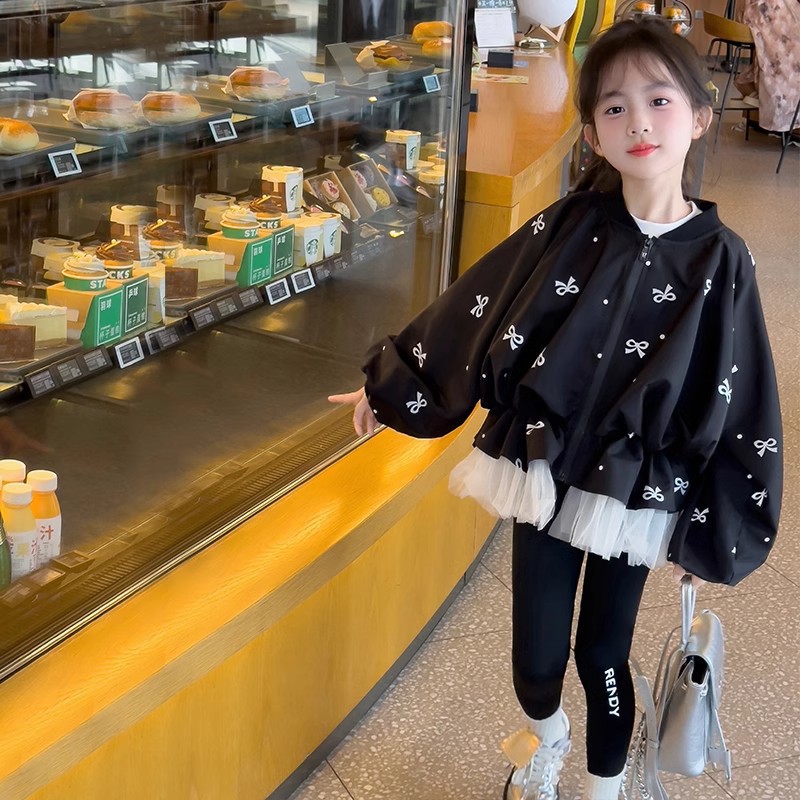 Kids Girls Coat Children's Bow - Baby Clothing Zip reseña y precio