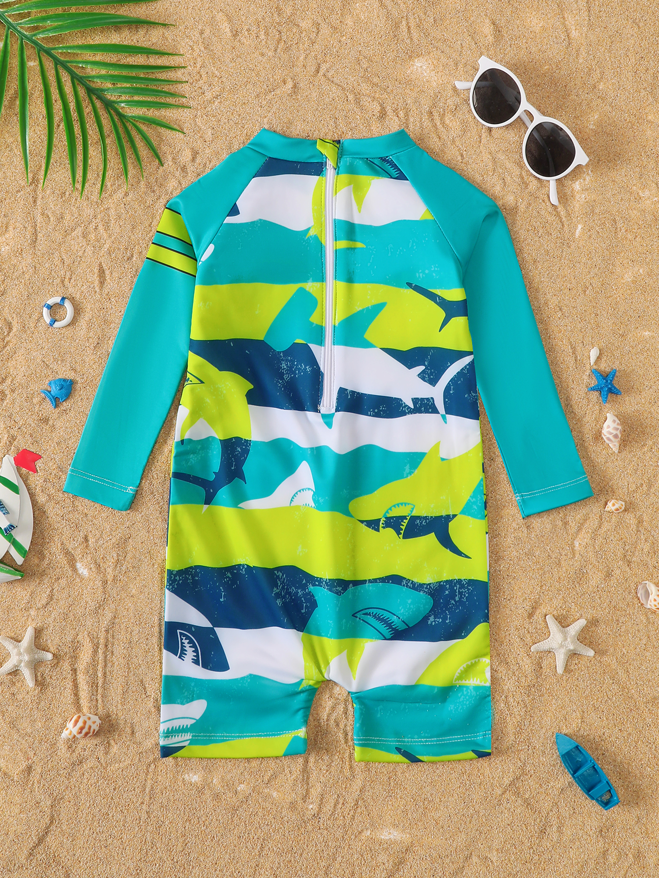 Baby Boy Shark Pattern Color B - Baby Swimwear Uv reseña y precio