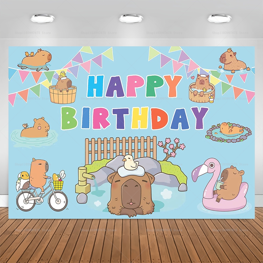 Cute Capybara Theme Backdrop C - Baby Clothing Event reseña y precio