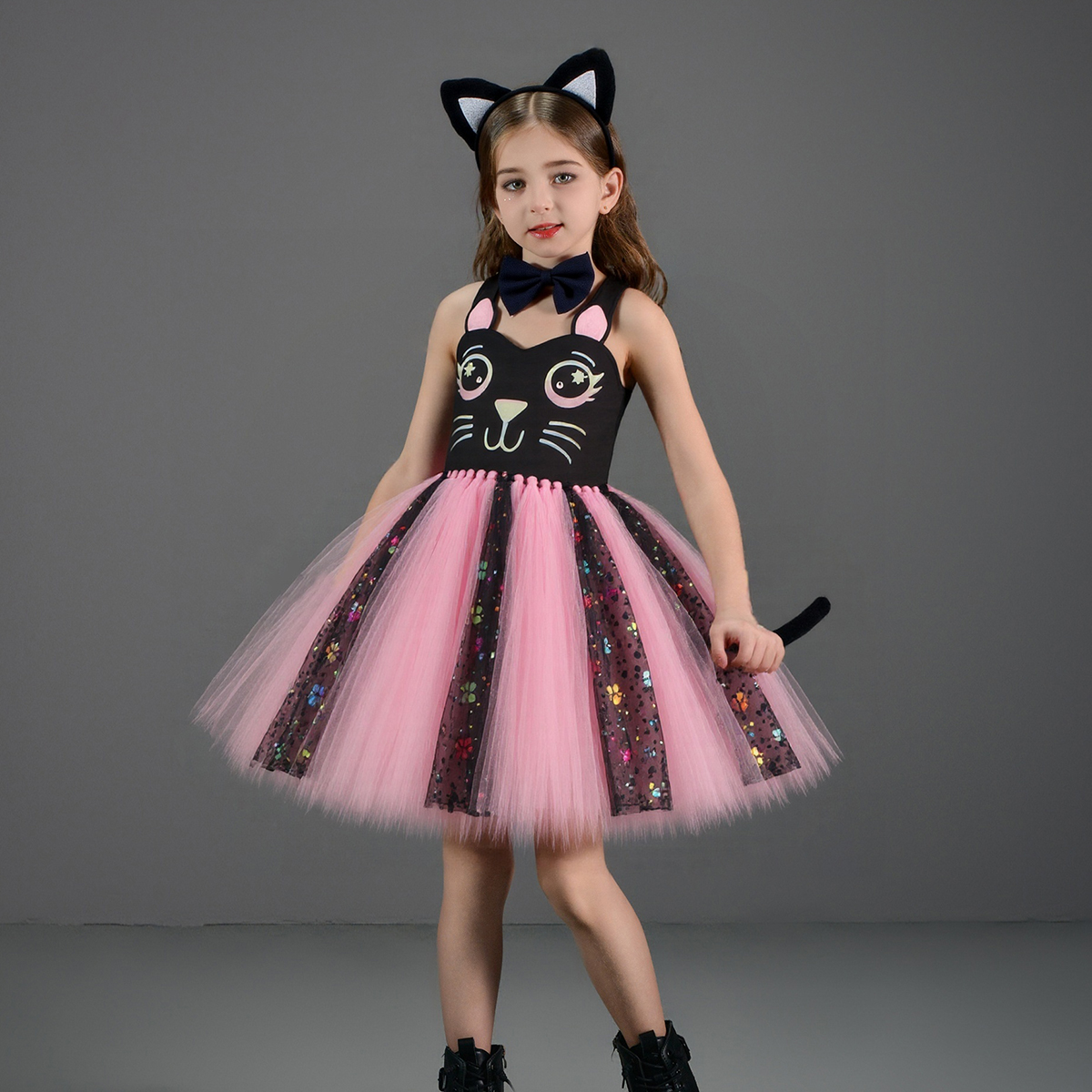 Pink Black Cat Tutu Dress for  - Baby Clothing Girls reseña y precio