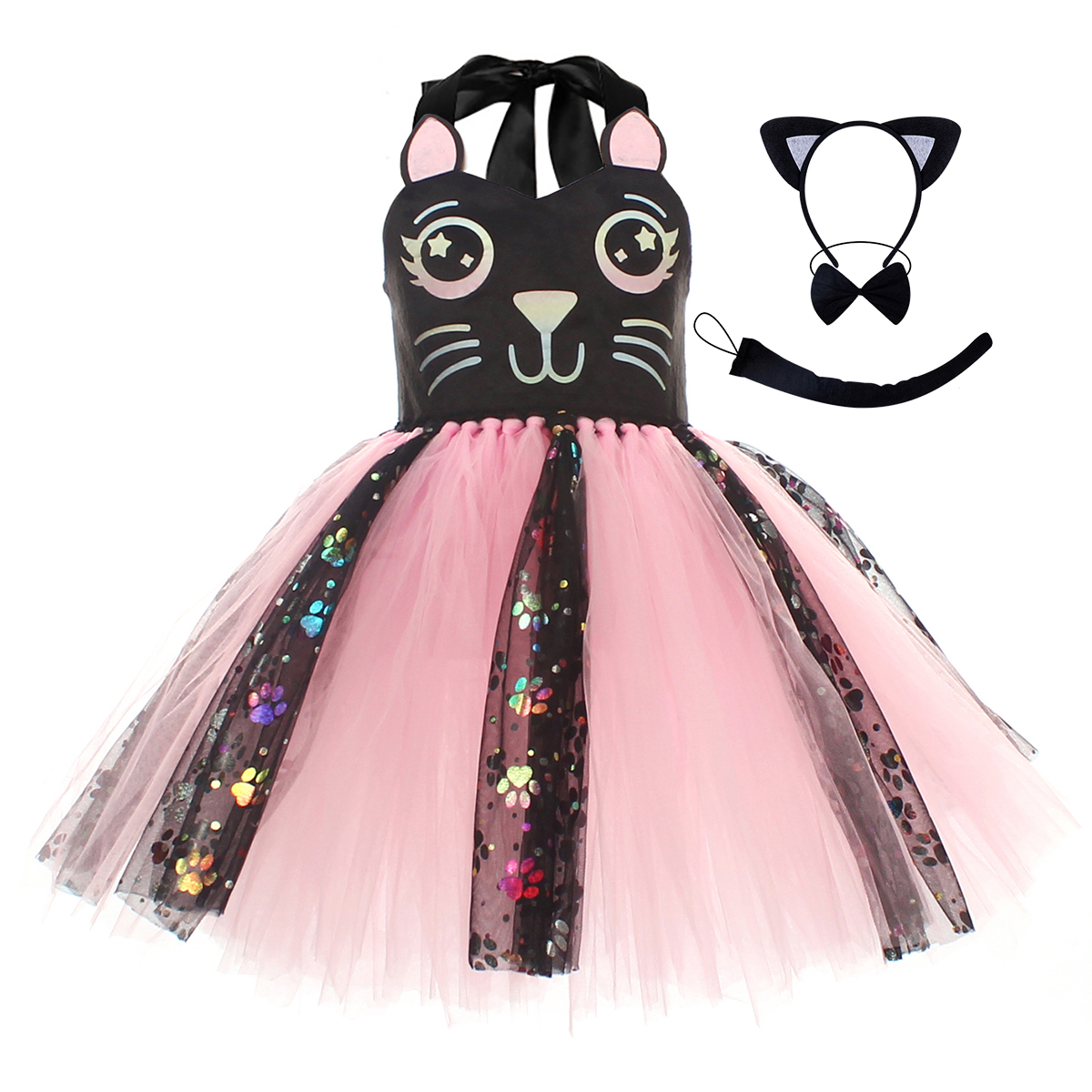 Pink Black Cat Tutu Dress for  - Baby Clothing Girls reseña y precio