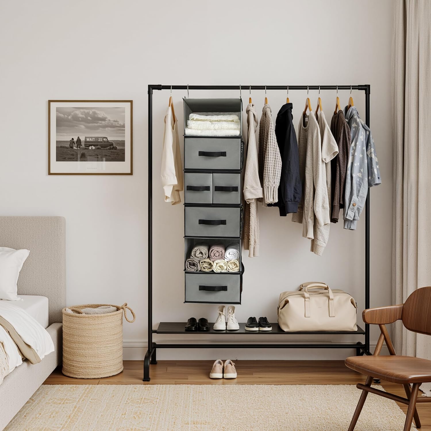 6-Shelf Hanging Closet Organiz - Baby Clothing Images reseña y precio
