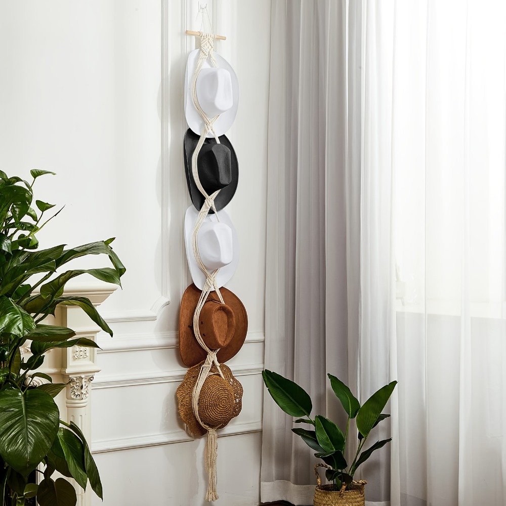 Bohemian Macrame Hat Hanger Ha - Sun Hat Wide Brim reseña y precio