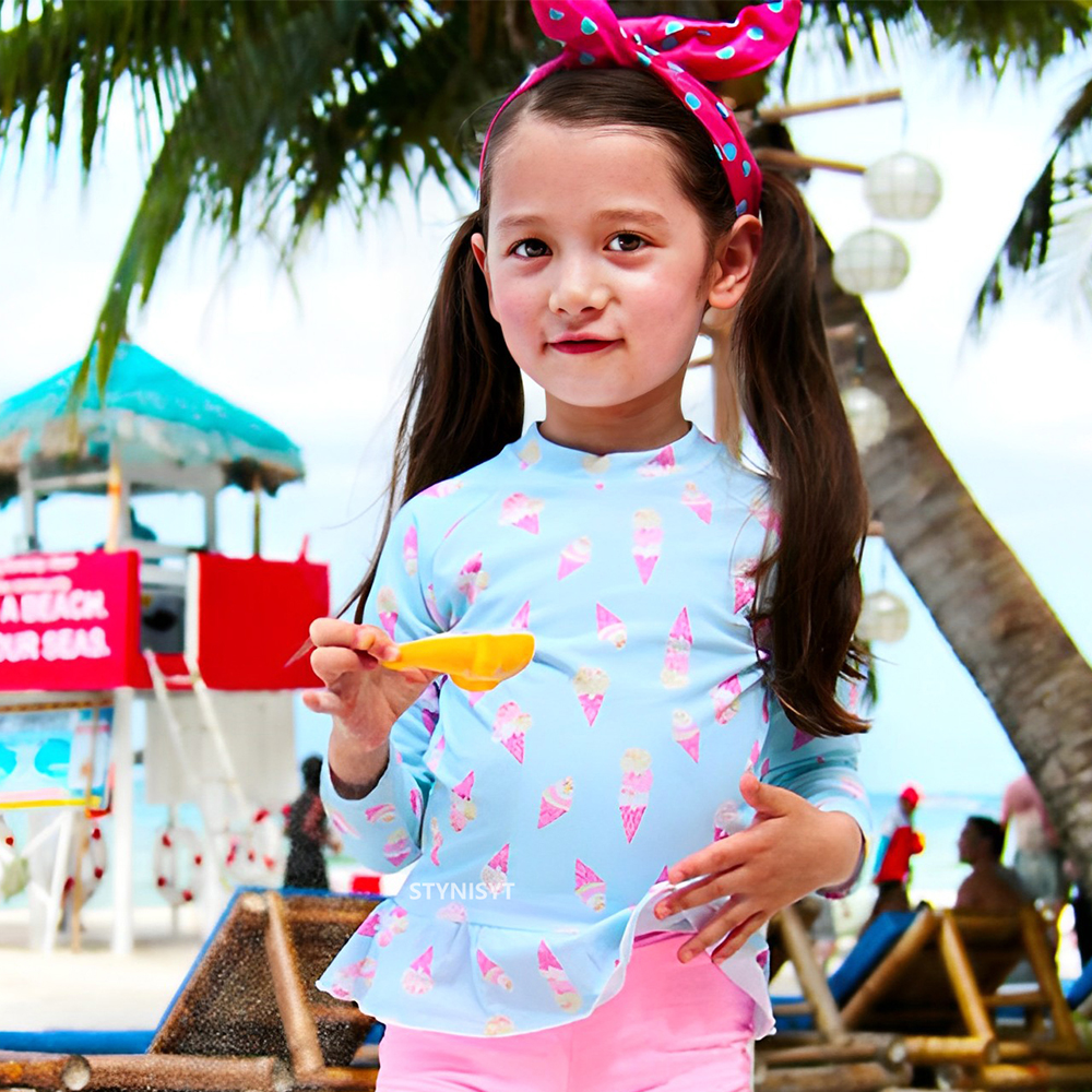 Girls Printed Long Sleeves Swi - Baby Swimwear Uv reseña y precio