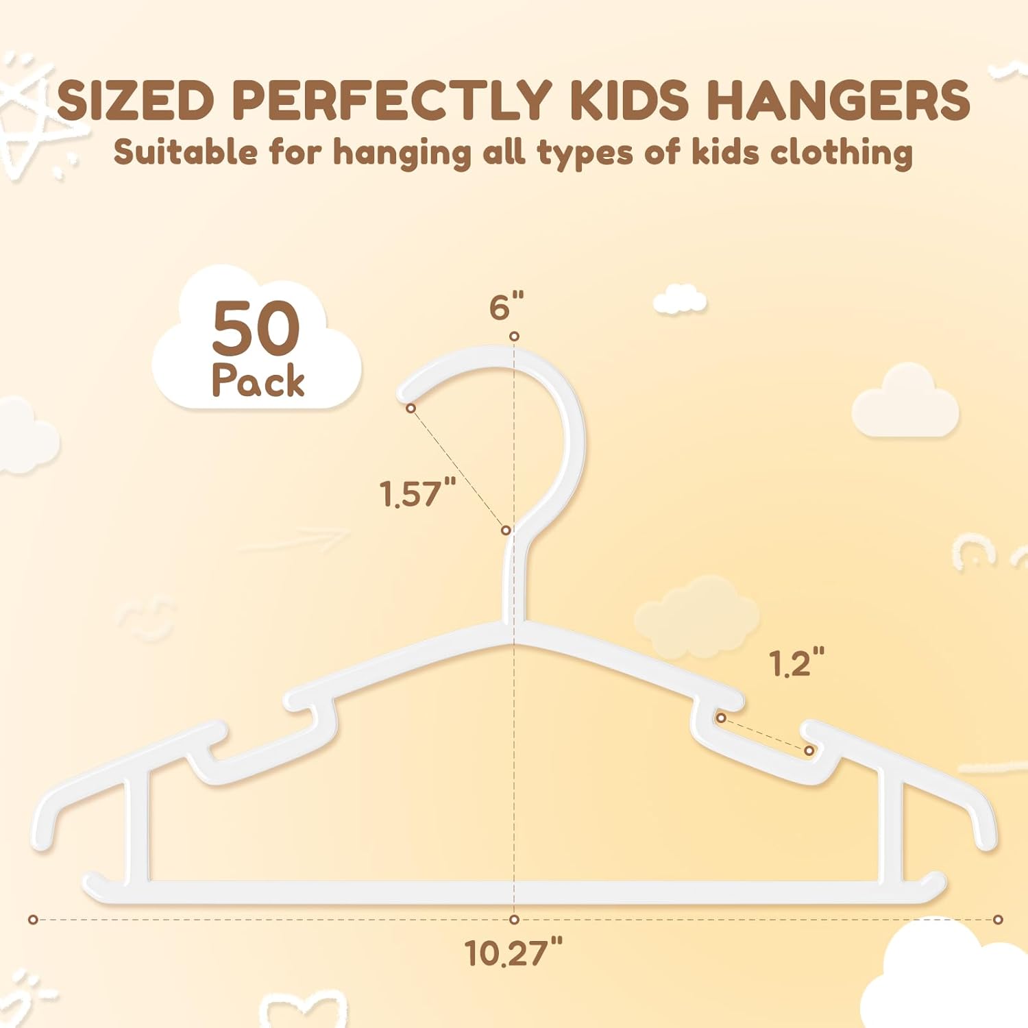 Kids Plastic Hangers 50 Pack,  - Baby Clothing Images reseña y precio