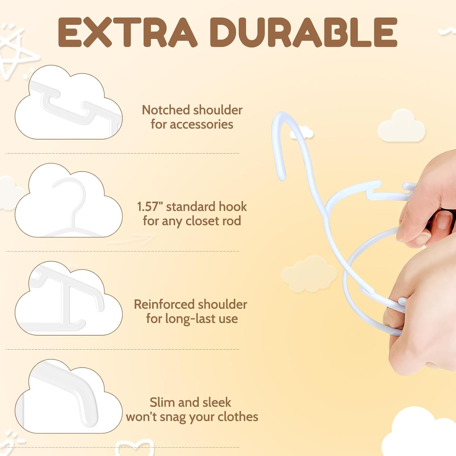 Kids Plastic Hangers 50 Pack,  - Baby Clothing Images reseña y precio