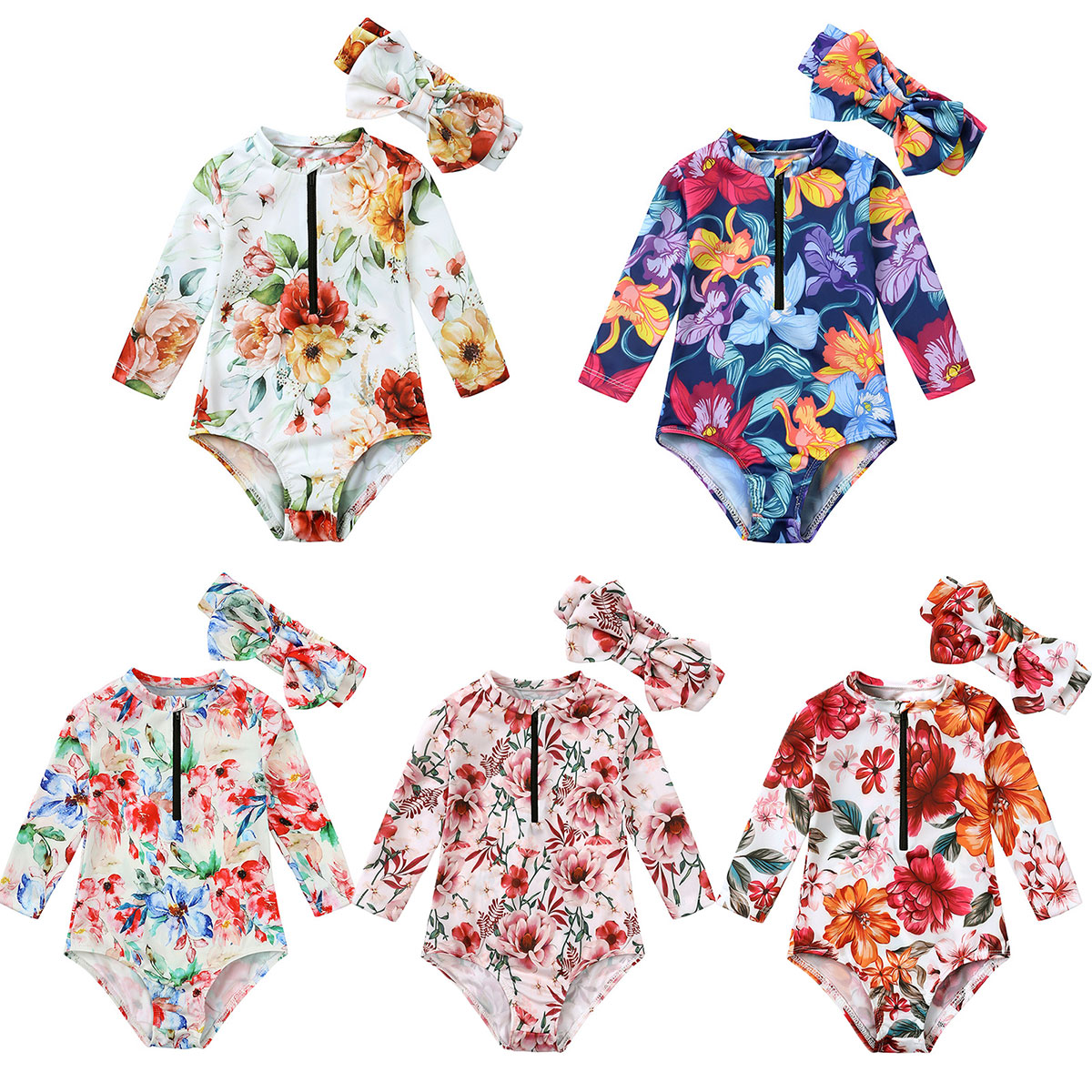 Ins Fashion Floral Swimwear fo - Baby Swimwear Uv reseña y precio