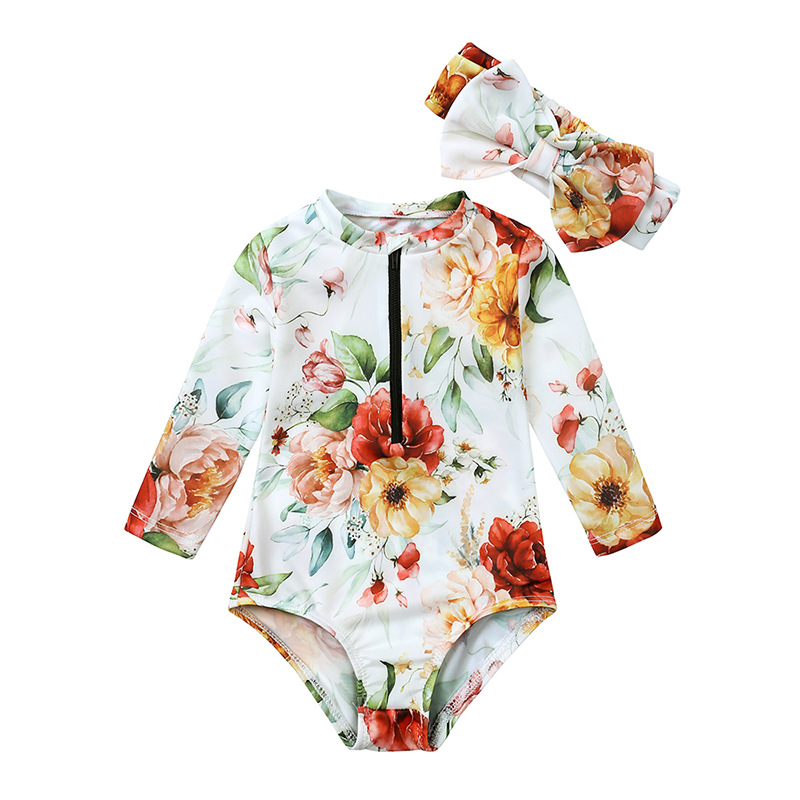 Ins Fashion Floral Swimwear fo - Baby Swimwear Uv reseña y precio