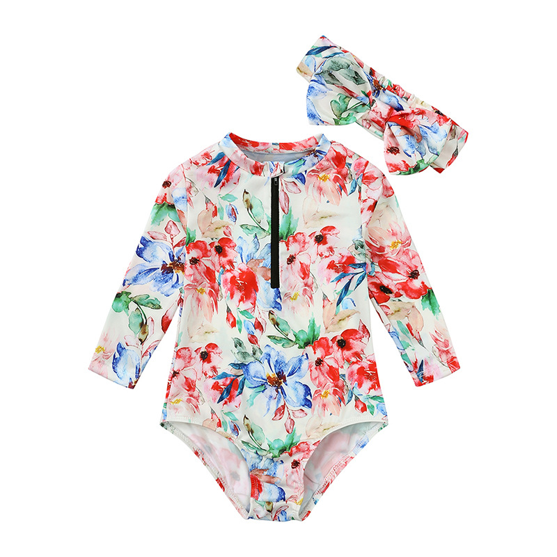 Ins Fashion Floral Swimwear fo - Baby Swimwear Uv reseña y precio