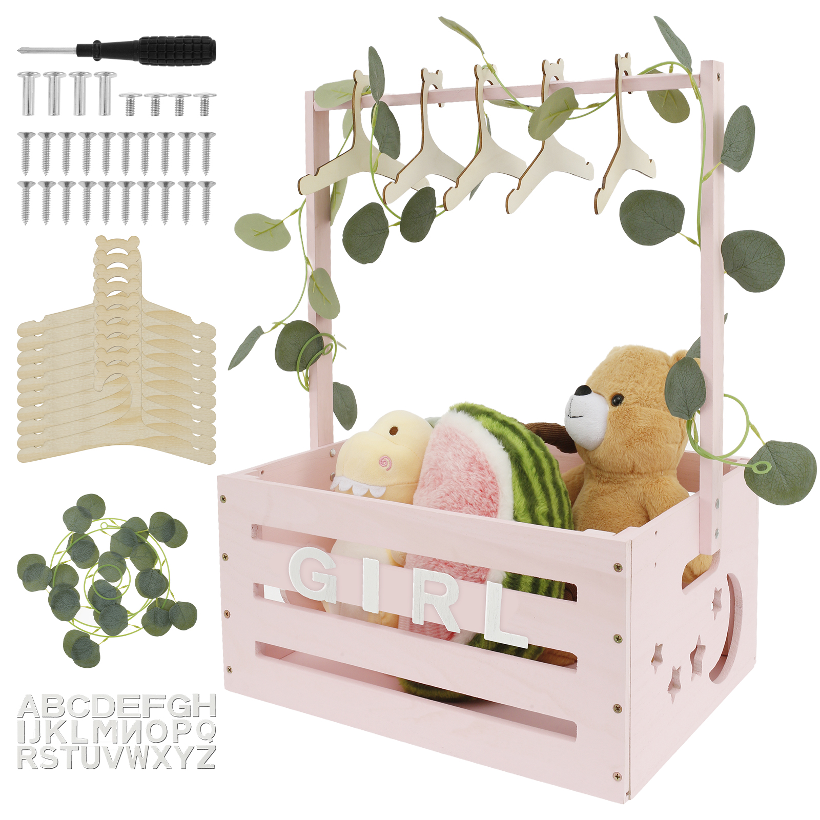 Wood Baby Shower Storage Baske - Baby Clothing Storage reseña y precio