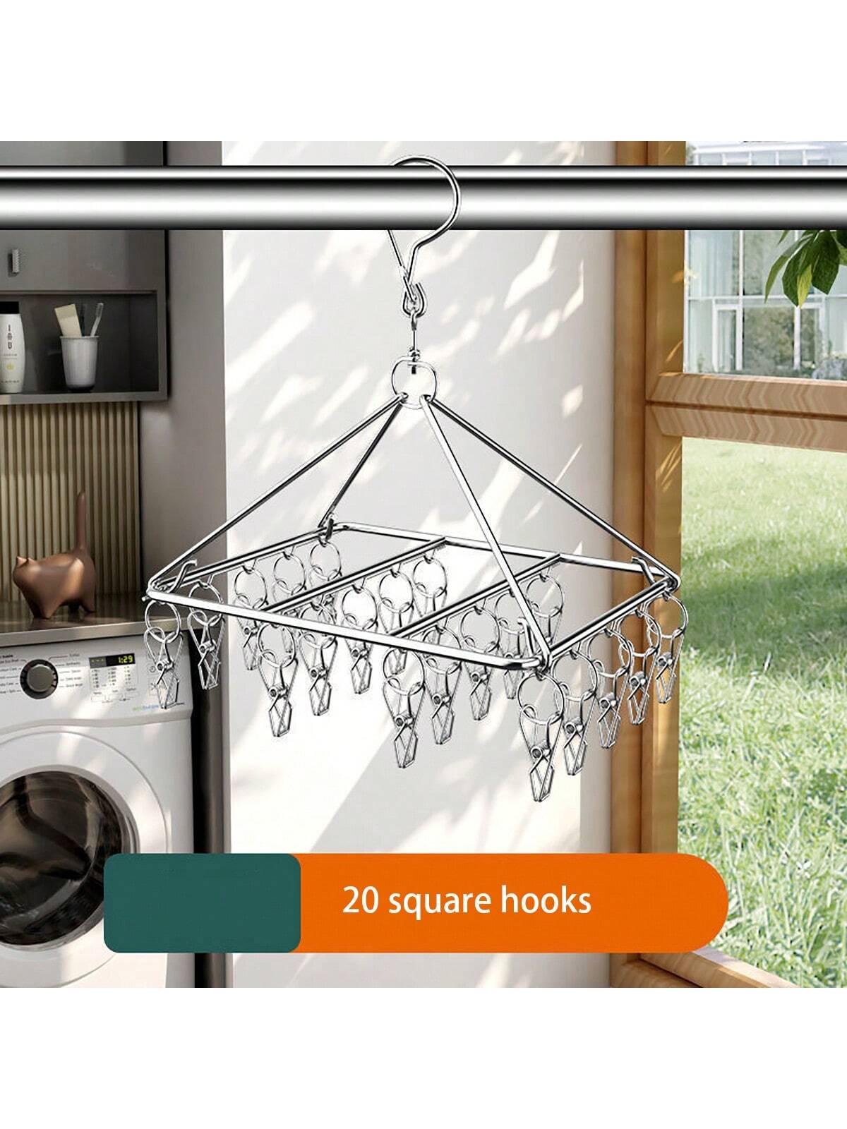1pc stainless steel clotheslin - Baby Clothing Rail reseña y precio